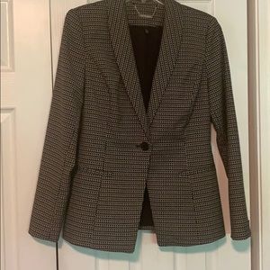 WHBM Jacket Blazer shawl collar grid jacket